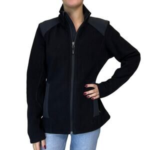 REI Fleece Softshell Jacket Womens Size XS Black Full Zip Waterproof Insulated
